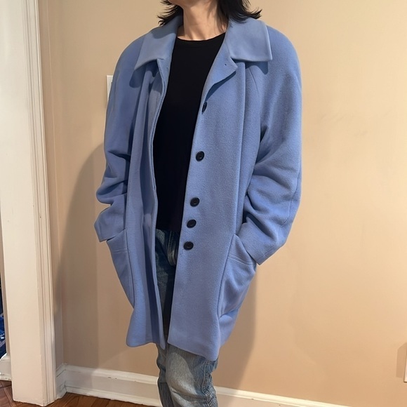 Escada Margaretha Ley Periwinkle/Sky Blue Wool silk lined coat size 40 - Picture 1 of 9